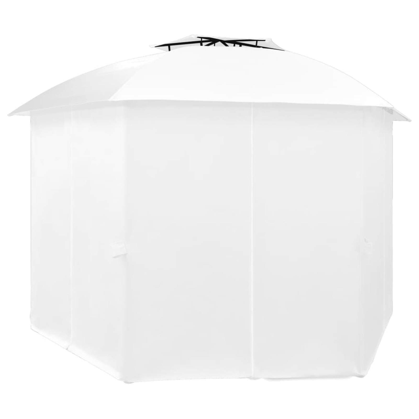 Altana ogrodowa z zasłonami 360 x 312 x 265 cm biała 180 g/m², altana, wodoodporna, odporna na promieniowanie UV, altana ogrodowa, altana zewnętrzna-312234