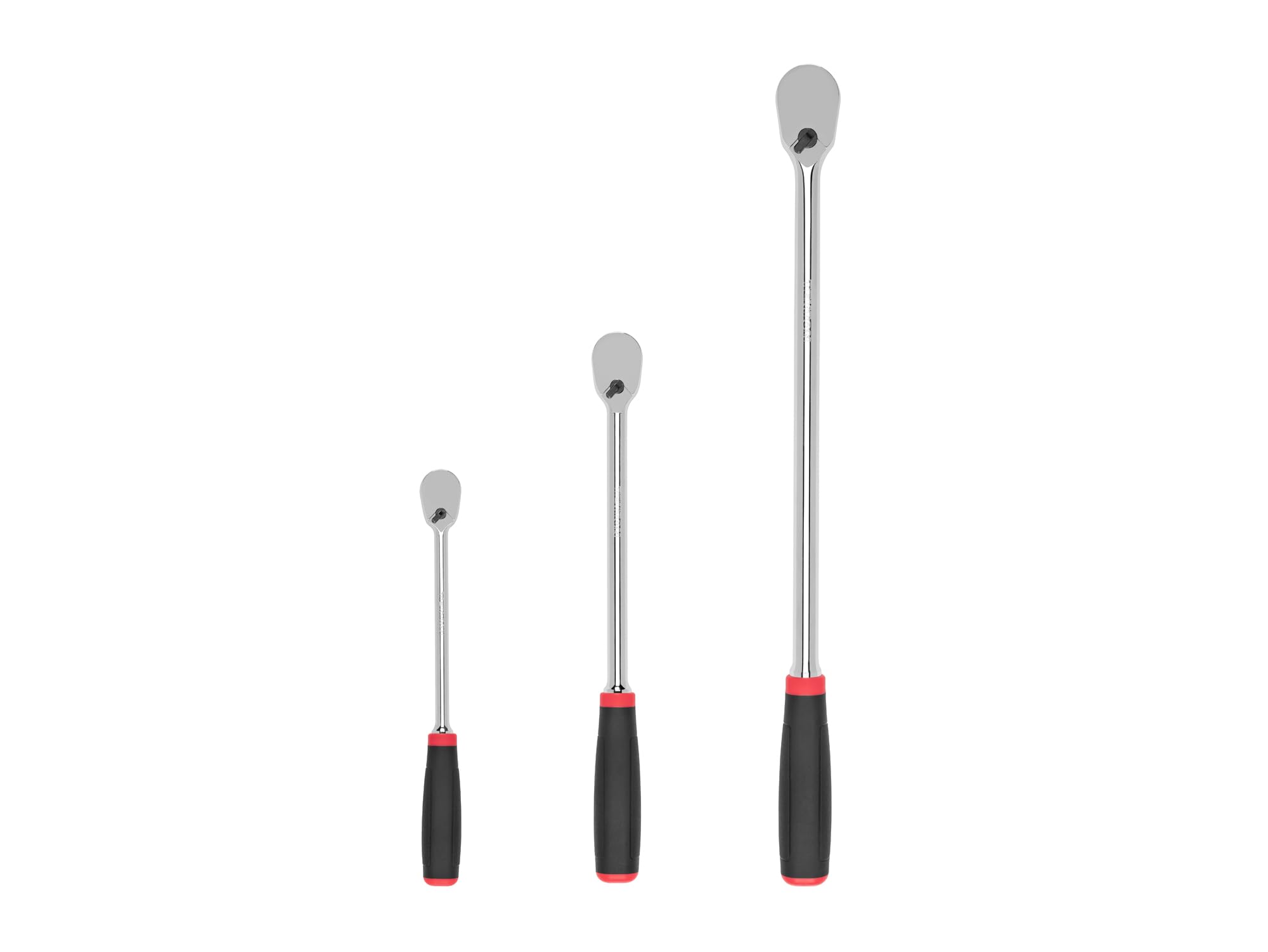 TEKTON 1/4, 3/8, 1/2 Inch Drive Comfort Grip Long Ratchet Set, 3-Piece (9, 12, 18 Inch) | SRH99004 โ image 1