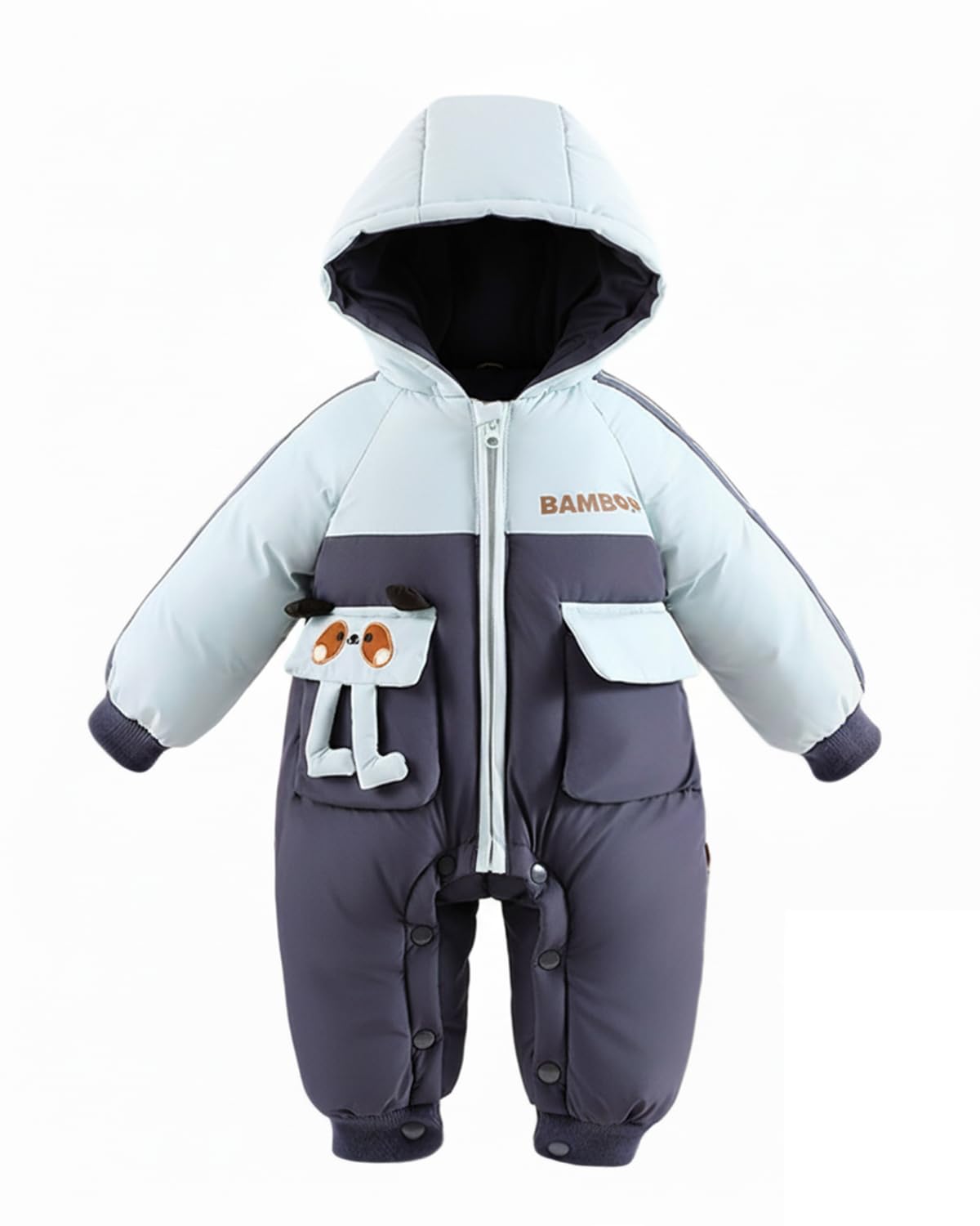 2025 Tuta Invernale Neonato, Cute Puppy Tuta da Neve Bambino Bambina, Pagliaccetto Neonato Invernale, Imbottito, 3-24 Mesi