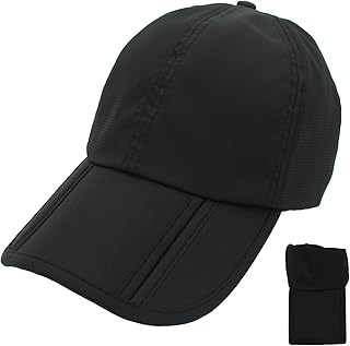 Waterproof Quick-Drying Baseball Cap Foldable Sun Hat Unisex Man Woman Outdoor Sport Camping Tennis Golf Caps Hats (Black)