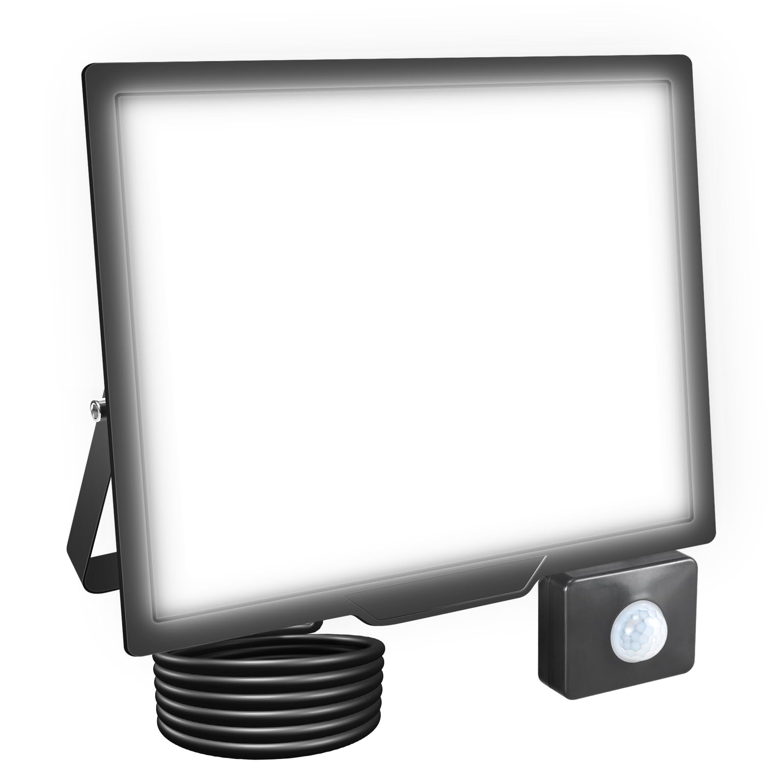 RIGIDON Faretto LED da Esterno con Sensore di Movimento, 100W 10000 LM Proiettore Faro Led Esterno 6000K Bianca Fredda Luci di Sicurezza Impermeabile per Giardino Garage Patio Terrazza Cortile