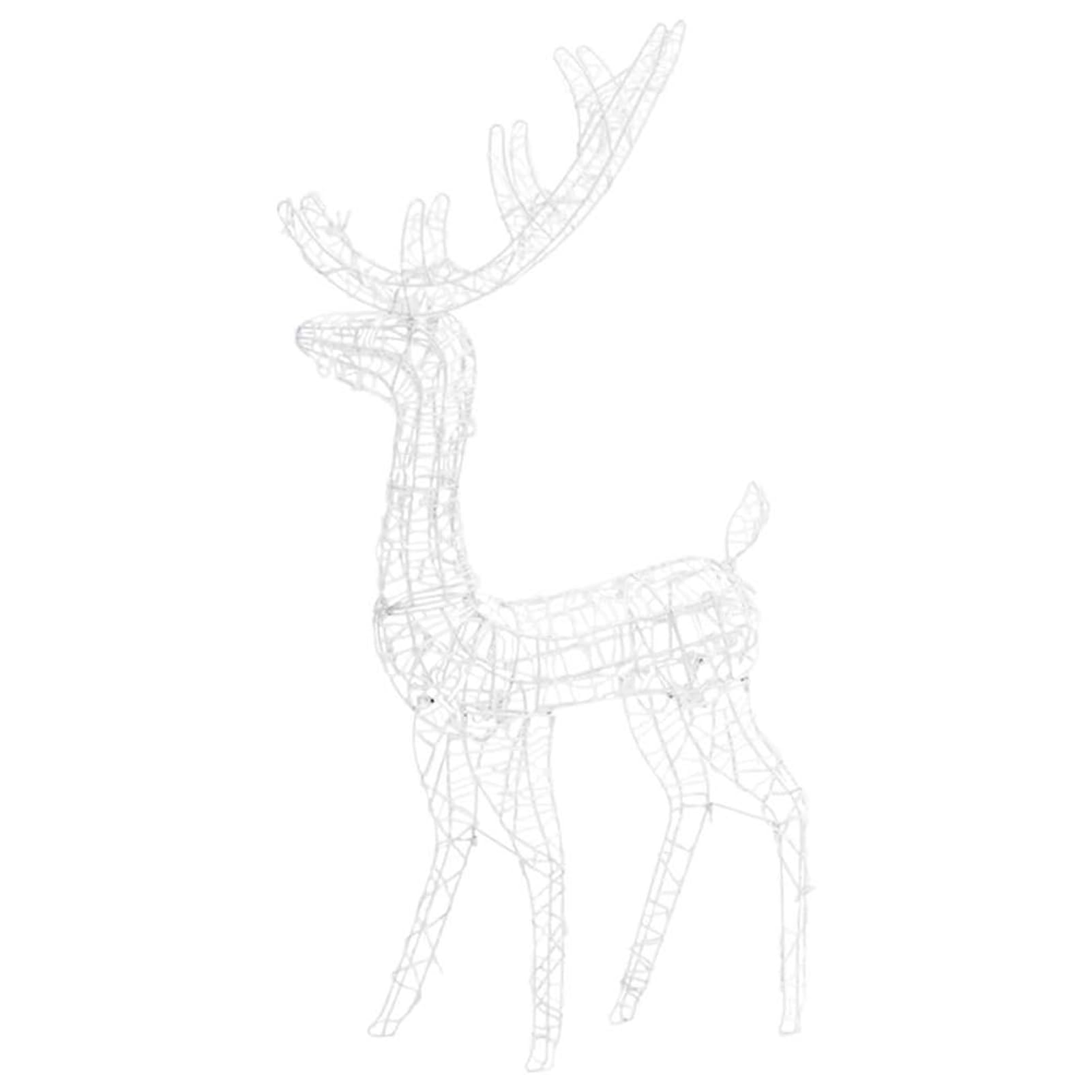 Gecheer LED-Rentier Acryl Weihnachtsdeko 140 LEDs 120 cm Kaltweiß, Weihnachtsdekoration für Weihnachtsmarkt Festliche Eventdekoration Garten Rasen Terrasse Vorgarten Fassade329782