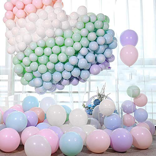 Qivange Luftballons Pastell Ballon Girlande Ballonbogen Kit Latex Ballons Partydekorationen Partyzubehör für Hochzeit, Einhorn Party, Eiscreme Party(100 Stück)
