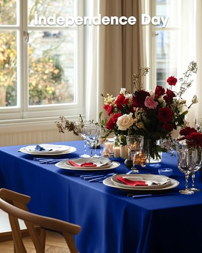 Image of Pureegg Plastic Table Cloth Disposable 8 Pack, 54 x 108 Inch Table Cloths, Graduation Decorations Class of 2026, Graduation Party, Tablecloths, Rectangle, Plastic Cover, Leakproof & Sturdy, Navy Blue