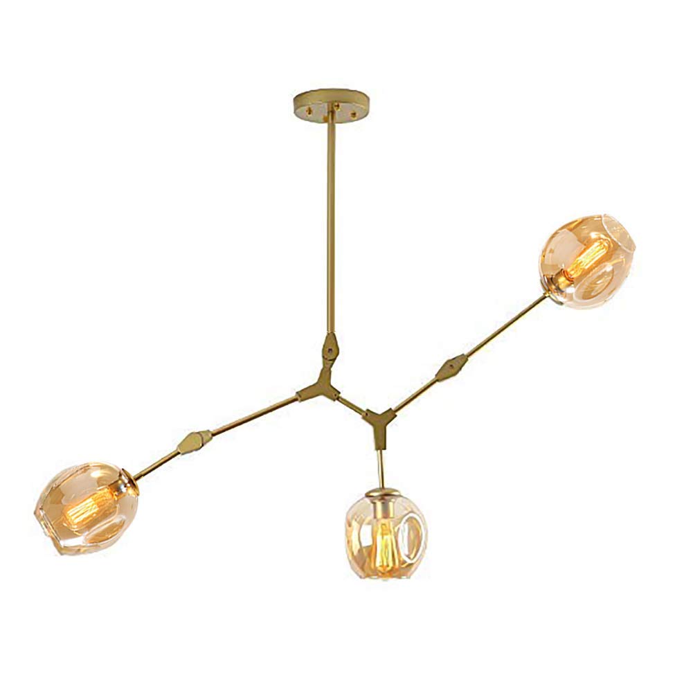 Suspension à Branches en Boule de Verre Soucie Dégradée et Or Ajustable - 8