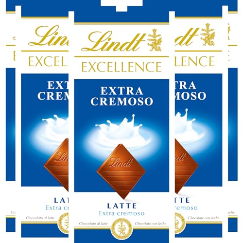 Lindt Chocolate EXCELLENCE leche, pack de 5 tabletas de chocolate con leche, chocolate con leche...