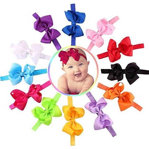 Baby Elastic Photography Flower Hairband Bowknot 12PC Girls Headbands Baby Care Cover