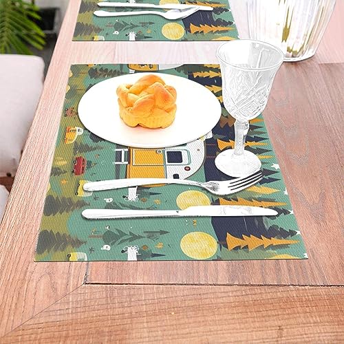 Décoration de cuisine conviviale avec le lot de 6 sets de table lavables bus - 6