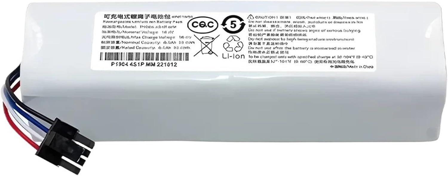 14.4V 5600mAh Battery 4S2P-MMBK P2150-4S2P-XWDLS, Compatible For Mijia, Compatible For Dreame, S10 D9 F9 L10Pro L10Plus Vacuum Cleaner Replacement(1PCS 5200mAh)