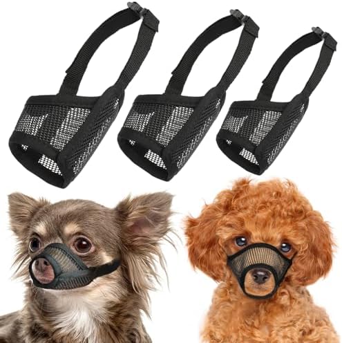 LUCKYPAW Dog Muzzle Suits for Small Medium Large Dogs, Mesh Muzzl...