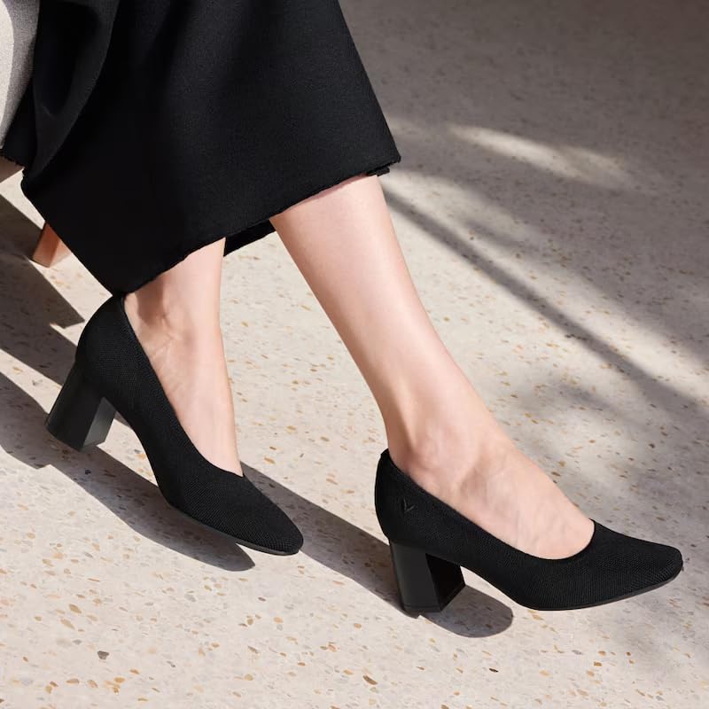 VIVAIA Elize Square-Toe Wedge Heels – Stylish & Supportive Chunky Heels with Arch Support for All-Day Comfort2