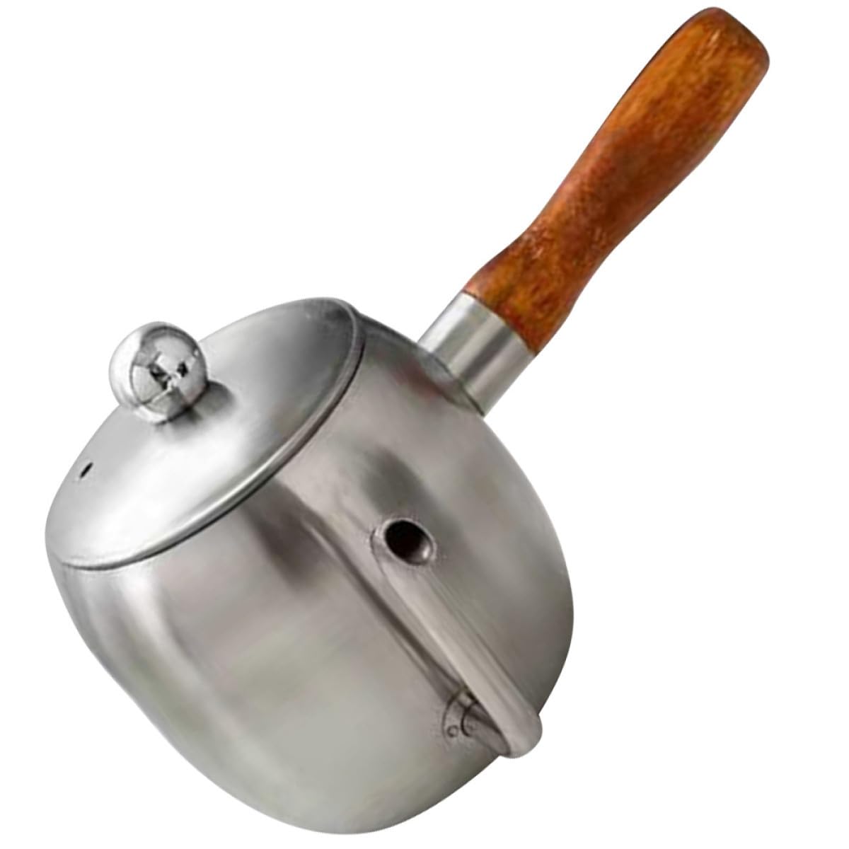 Tetera Pequeña de Café 500 Ml Acero Inoxidable Cuello de Cisne Mango de Madera Resistente para Oficina y Camping Juego Funcional