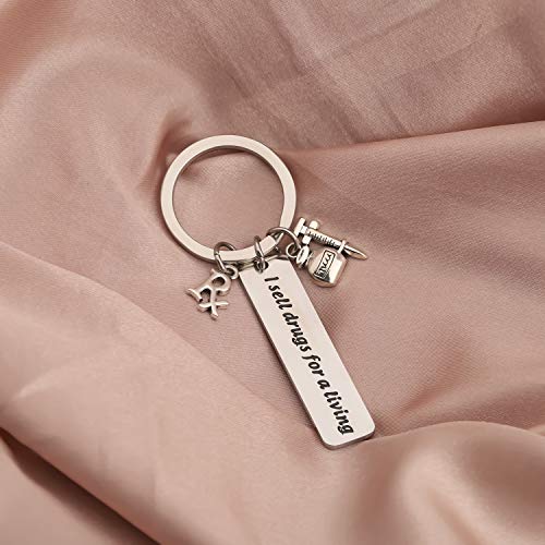 HOLLP Pharmacist Gift I Sell Drugs for a Living Keychain Pharmacy Graduation Gift3