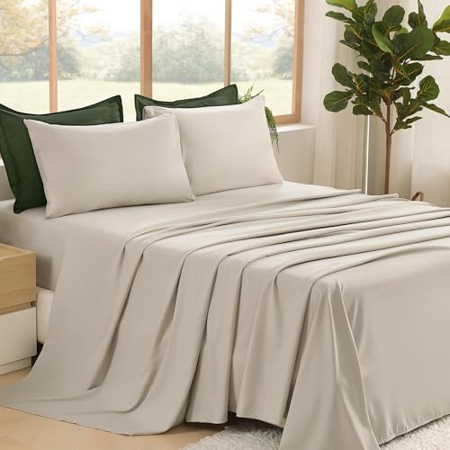 Litanika Comforter King Size Set Olive - 7 Pieces Bed in a Bag King Beddding Comforter Sets, Plain Lightweight Bed Set with Comforter, Sheets, Pillowcases & Shams by Litanika - Image 6