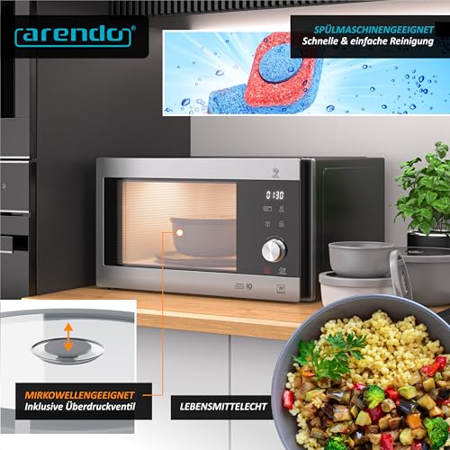 Arendo - Schüssel Set mit Deckel – 4er Set - Salatschüssel Rührschüssel - Schüsselset in verschiedenen Größen – lebensmittelecht – Spülmaschinen und Mikrowellen geeignet – rund 0,35 bis 2 Liter 4