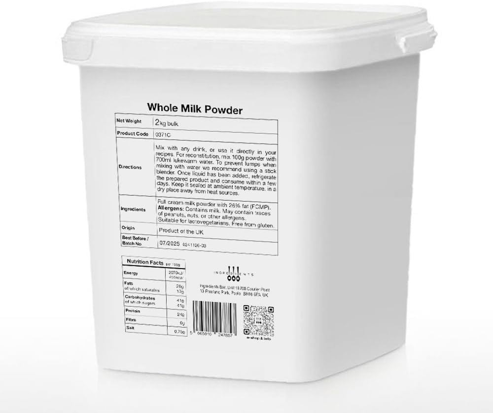 IB Premium Whole Milk Powder 2kg Bulk | 100% Pure, No Additives or ...