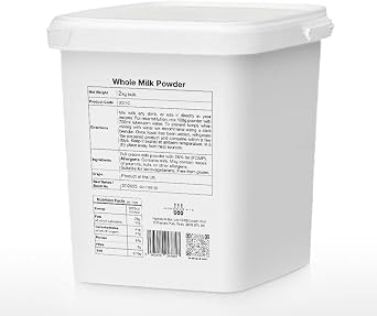 IB Premium Whole Milk Powder 2kg Bulk | 100% Pure, No Additives or Emulsifiers, Bovaer-Free | Full Cream Fat 26% Powdered Dried Milk | UK Product