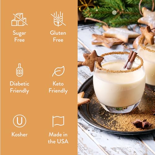 Image of Jordan's Skinny Mixes Sugar Free Coffee Syrup, Holiday Eggnong Coffee Flavoring Syrup, Zero Calorie Drink Mix for Lattes, Baking, Protein Shake or Cocktail, Dairy & Gluten Free, Kosher, 25.4 Fl Oz