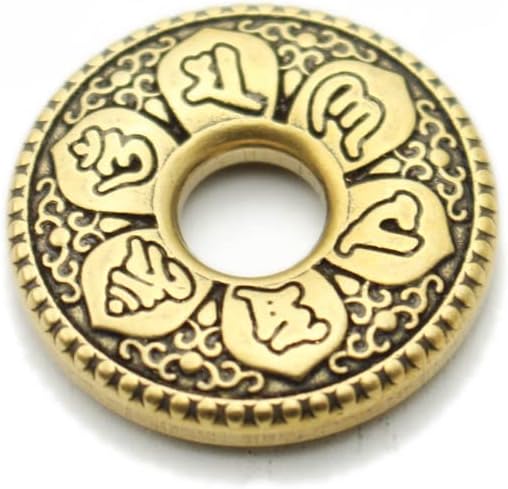 1 個六字真言圆环装饰吊坠项链坠子钥匙扣伞绳坠挂件6 文字マントラリング装飾ペンダントネックレスタイプキーバックル傘ロープペンダント