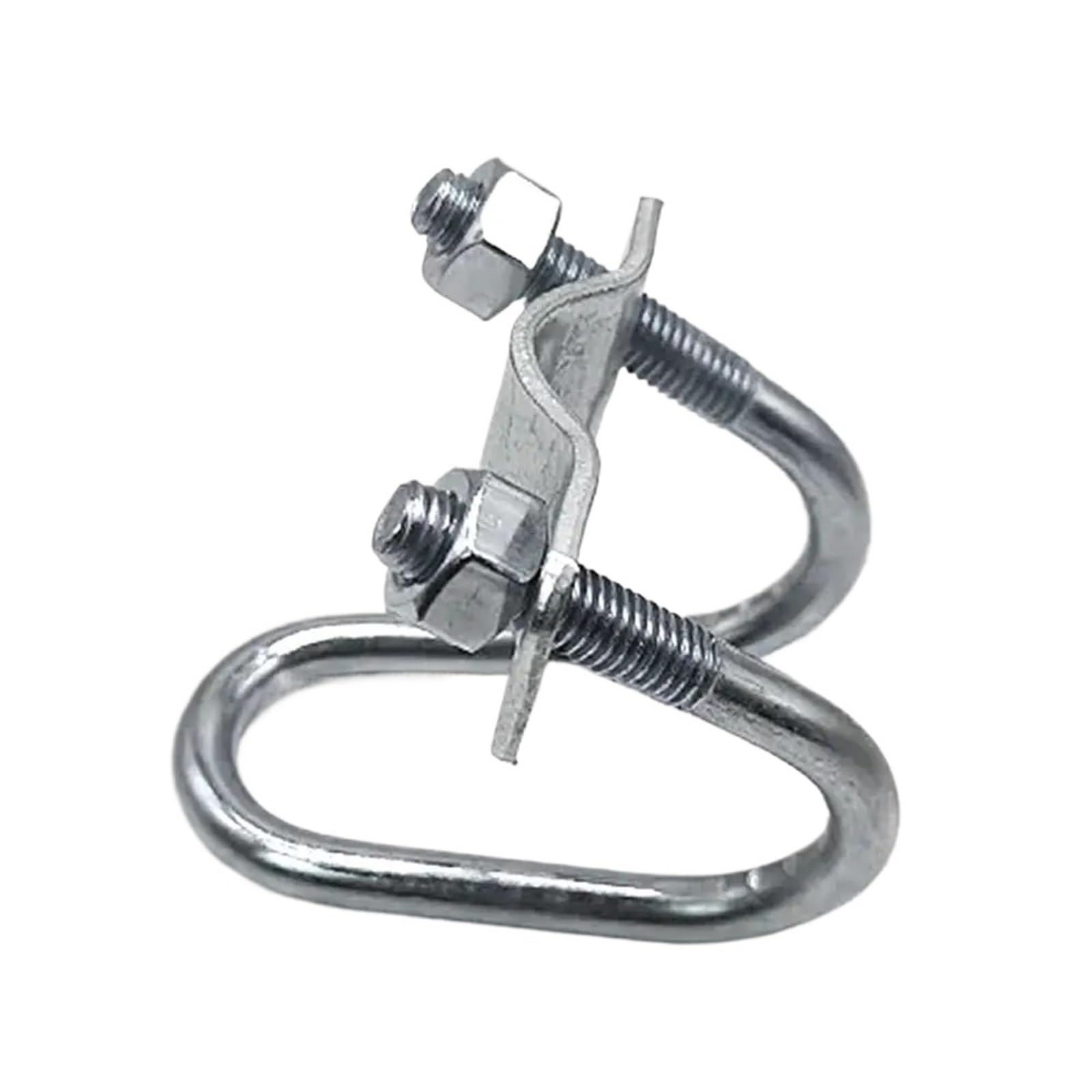 5Pcs U Bolt Cross Clamp - Durable Galvanized Steel Connector for Scaffolding and Pipe Fixing (M8 Sizes)(M8x32x32mm)