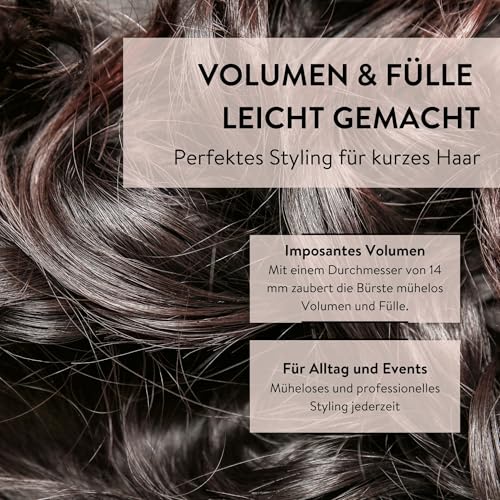 PARSA Beauty Rundbürste 14 mm – Stylingbürste für Volumen und kurzes Haar, Föhnbürste aus Kautschukholz, Ergonomisches Design, Für feines bis mitteldickes Haar, Umweltfreundlich & langlebig