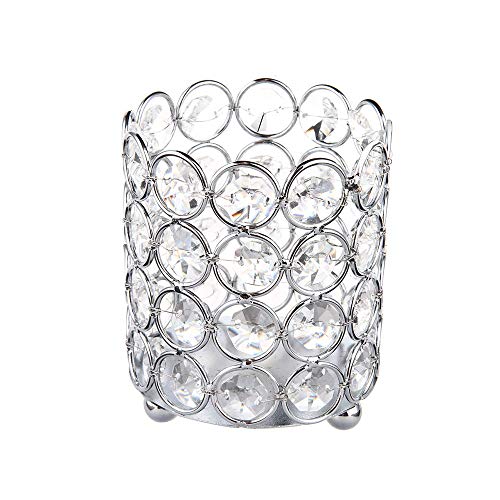 Preisvergleich Produktbild ZZM Make-up-Pinselhalter mit Kristallperlen, Stifthalter für Büro, Schreibtisch, Kosmetik, Augenbrauen, Eyeliner, Behälter für Zylinder-Kerzen, Laterne für Hochzeiten, Tischdekorationen