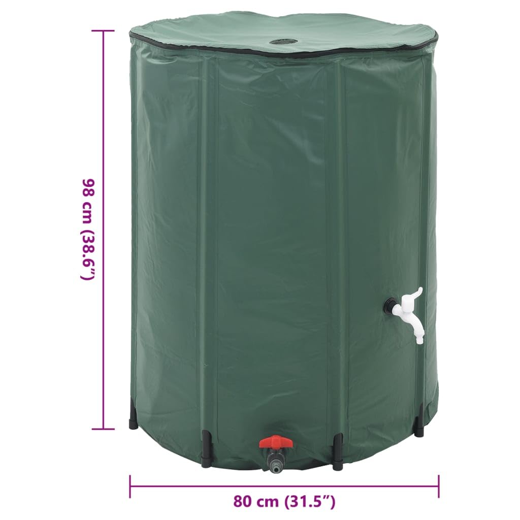 Wasserspeicher Regentonne klappbar 500L Wassertank aus PVC mit Gartenschlauch und Wasserhahn für Bewässerungssystem Garten Terrasse Balkon automatisches Gießen