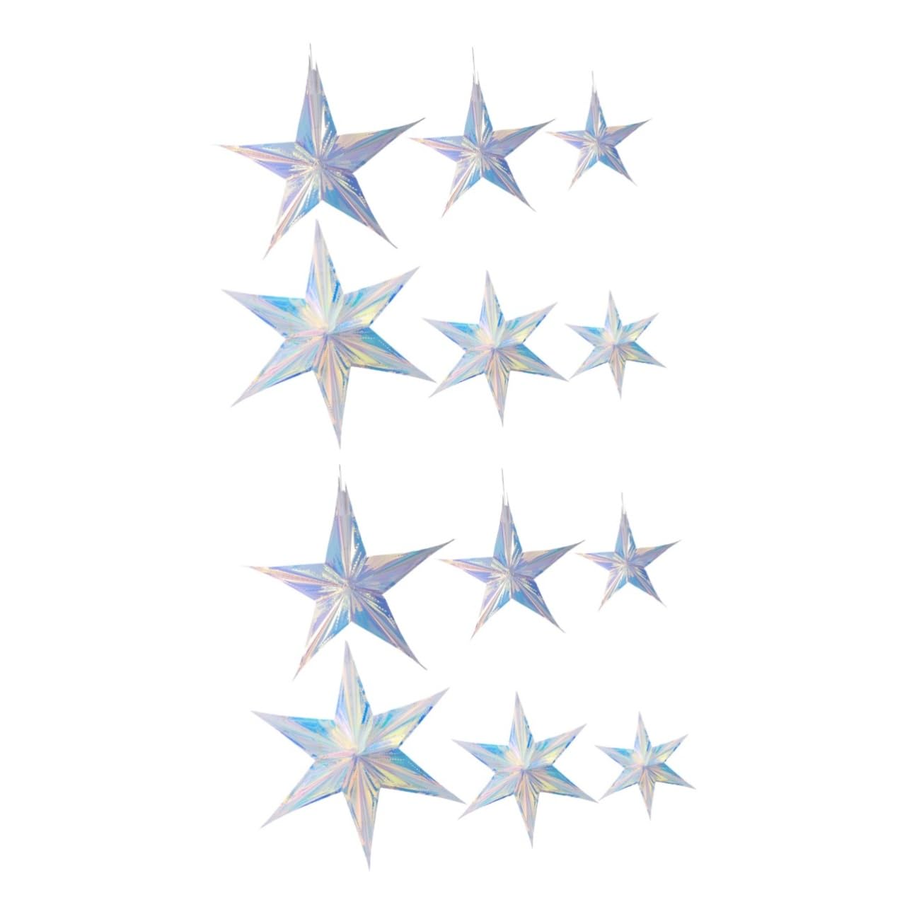 PRETYZOOM 12 Pz ciondolo decorativo stella glitterata ciondolo natalizio decorazioni natalizie per albero addobbi natalizi per albero ornamento da appendere per feste forniture per feste pvc