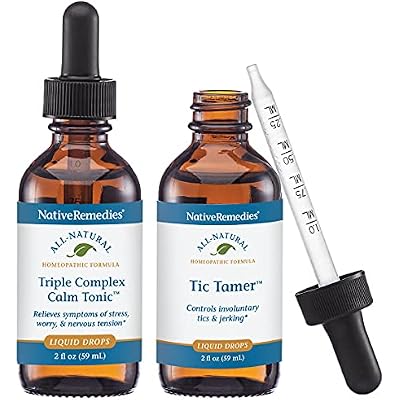 العلاجات الأصلية Tic Calm ComboPack - العلاجات المثلية الطبيعية للإغاثة من التشنجات العصبية العرضية وغير الطوعية وأعراض الإجهاد والقلق والتوتر العصبي ، 2 - 2 Fl. أونصة.
