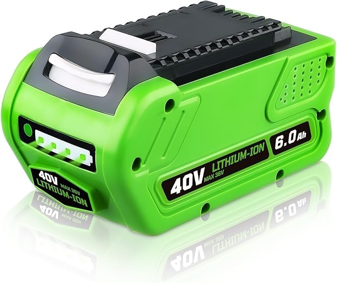 FERRYBOAT 6000mAh 40V Lithium Battery for Greenworks Replacement for Greenworks 40V Battery 29462 29252 20202 22262 25312 25322 20642 27062 21242 Compatible with Greenworks 40V Cordless Power Tools