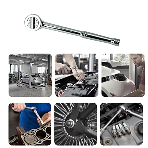 3/8" Drive Round Head Ratchet Wrench, Socket Wrench, 41-Tooth, Quick-Release Reversible, Chrome Steel Made #TOP5