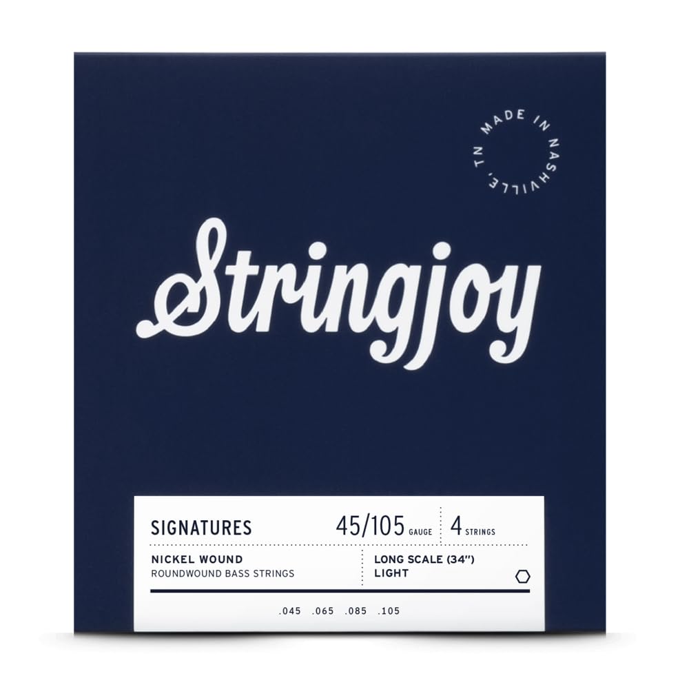 Stringjoy Signatures Nickel-wound Long Scale 4-string Bass Strings - Light Gauge (.045 -.105)