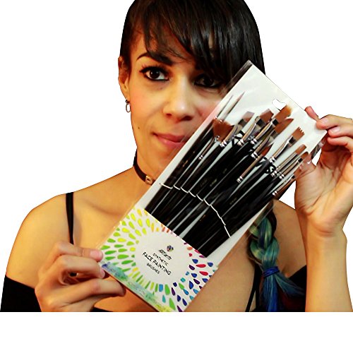 Artacts -Professional Artist Paint Brush Set For Watercolor, Acrylics, Oil & Face Painting - A Set Of 12 Premium Quality Brushes Also Great For Kids And Adults #TOP3