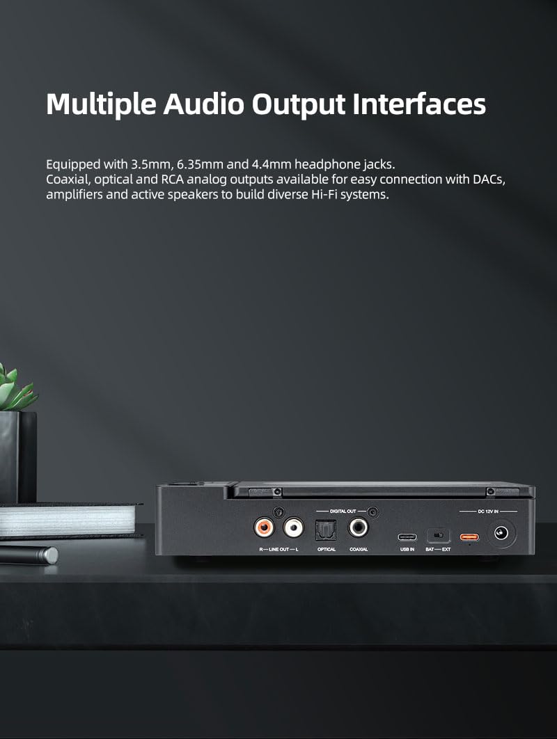 Fanmusic XDUOO CDM-10 Portable Tube CD Player Dual CS43198 DACs 384K DSD256 MQA USB Decode