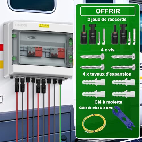 Boîte de jonction solaire disjoncteur DC500V 32A parafoudre pour panneau - 7