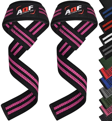 AQF Lifting Straps, Weight Lifting Wrist Straps, 60CM Heavy Duty Gym Straps with 5MM Neoprene Padded Support, Anti-Slip Bar Grip, Ideal for Weightlifting, Deadlifting, Bodybuilding Workouts