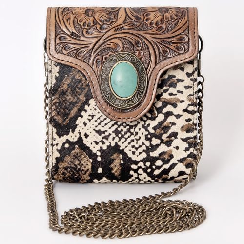 American Darling Cross Body Hand Tooled Hair on Genuine Leather Western Women Bag Handbag Purse | Crossbody for Cute2