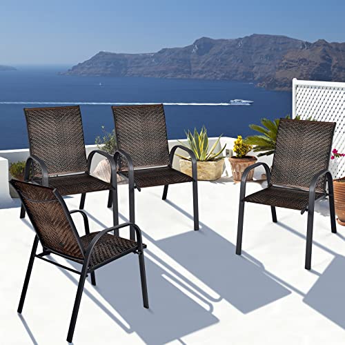 Tangkula-Set-of-6-Outdoor-PE-Wicker-Stackable-Chairs-Patio-Dining-Chairs-with-Sturdy-Steel-Frame-Outdoor-Arm-Chairs-for-Garden-Yard-Deck-and-Lawn-1-Mix-Brown 51A2cjNHKpL