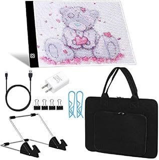 A4 LED Light Pad with USB Cable, USB Wall Charger, Stand Holder, Polyester