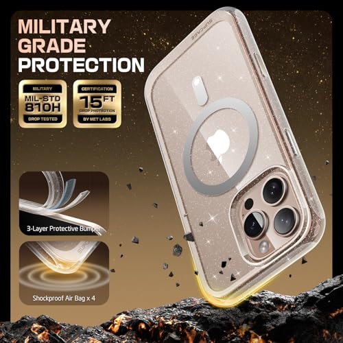 Image of SUPCASE for iPhone 16 Pro Case (6.3 inch) Compatible with MagSafe, Glitter | Built-in Camera Control, Military-Grade Drop Protection, Slim Shockproof Magnetic Phone Case, Unicorn Beetle Mag