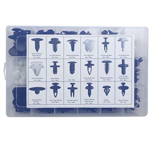 Lantee 415 Pcs Auto Car Door Fastener Clips Pins Rivet For Honda Chrysler Gm Toyota Ford - Weatherstrip/Fender Bumper Shield/Hood Insulation/Fascia/Trim Panel/Push Type Retainer & Square Screw Nut #TOP3