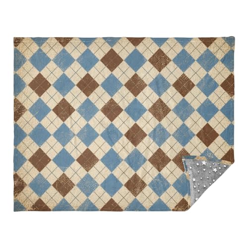 Couverture douce et confortable pour canapé grand format 140x178 cm bleu marron - 2