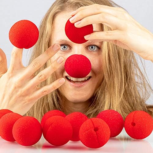 tib 15505 Clown neus met schuim om te bevestigen set van 4 stuks, kleur-rood, één maat