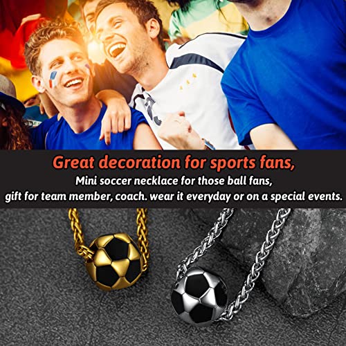 Faithheart Soccer Pendant Necklace For Male Stainless Steel Women's Sports Necklaces Jewelry Football Neck Chains #TOP2