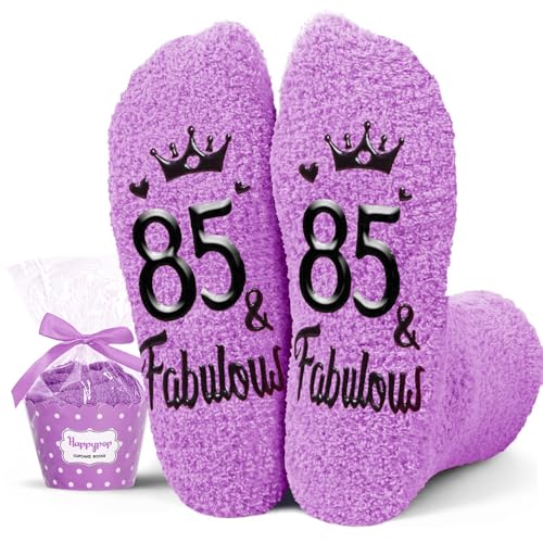 HAPPYPOP 85th Birthday Gift Ideas - Birthday Socks for 85 Year Old Women Presents for Age 85