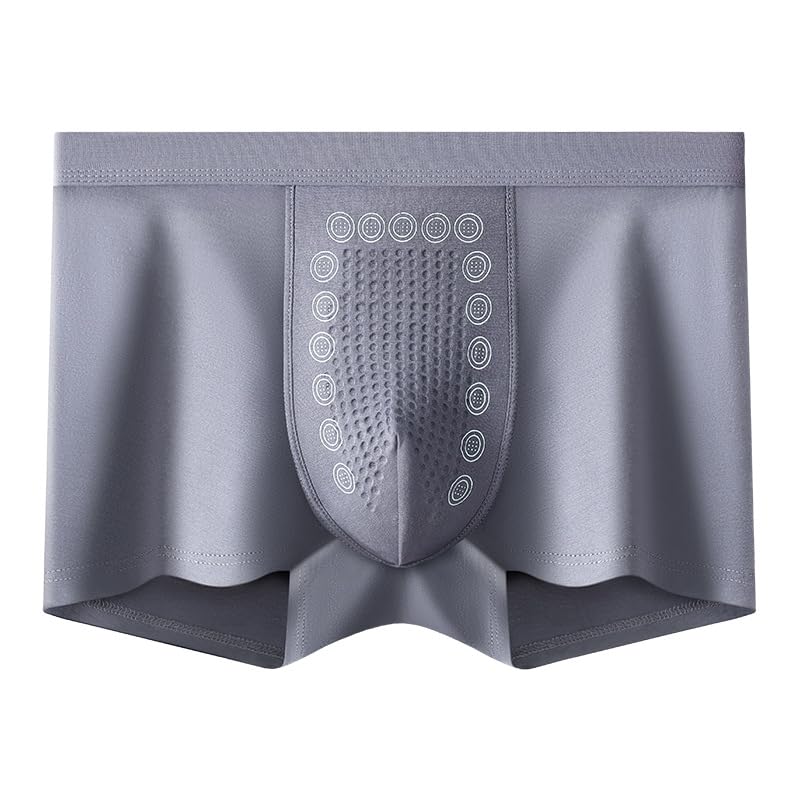 JKaur®Men’s Breathable Sports Boxer Briefs | Loose Comfortable Underwear for Men | Purple Gray | 5XL-image-12