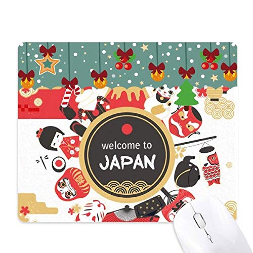 Tapis de souris Welcome to Japan en caoutchouc antidérapant pour le bureau