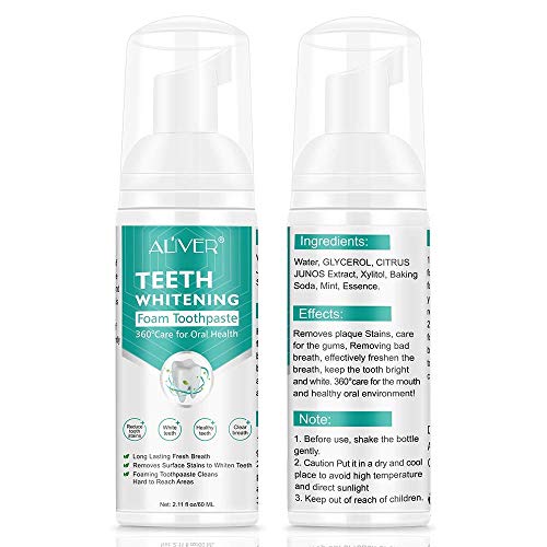 image for ALIVER 1Pc Toothpaste Cleansing Foam, 60ml Baking Soda Toothpaste, Int