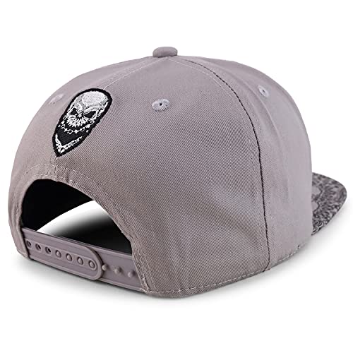 Image of Trendy Apparel Shop Skull Bandana Embroidered Paisley Print Flatbill Cap