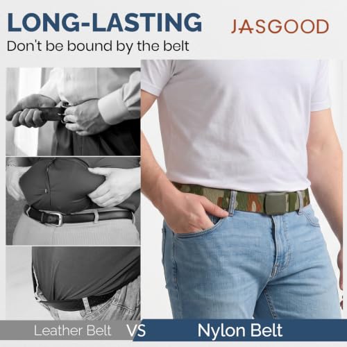 Image of JASGOOD Nylon Canvas Breathable Military Tactical Men Waist Belt With Plastic Buckle